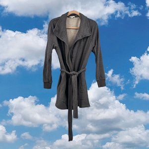 Standard James Perse Womens 3 Gray Open Front Sweater Jacket Tie Waist